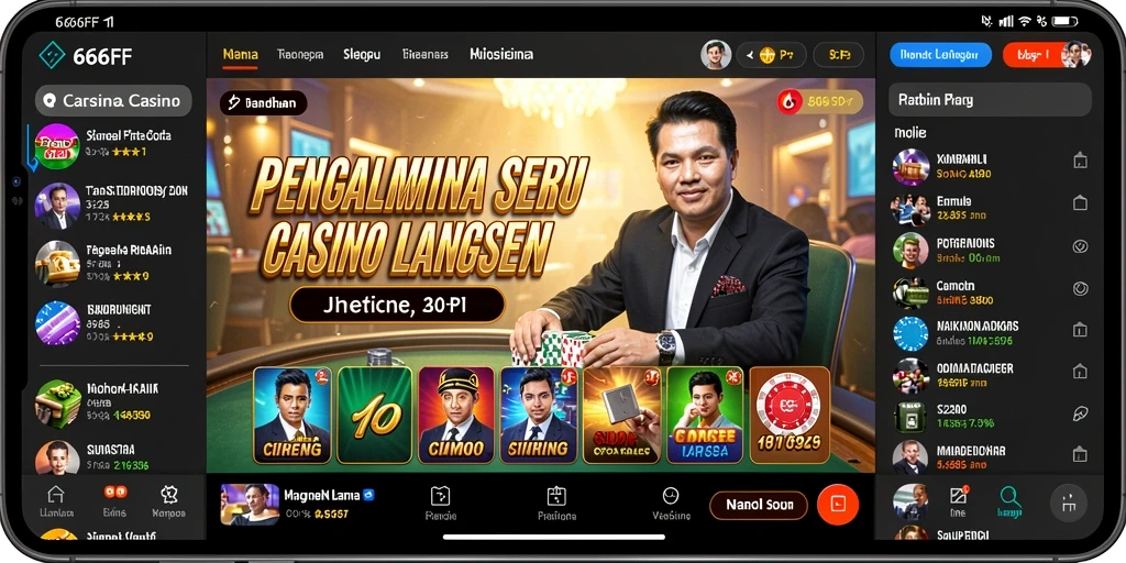 Tampilan gameplay Live Casino yang mendebarkan di 666FF.