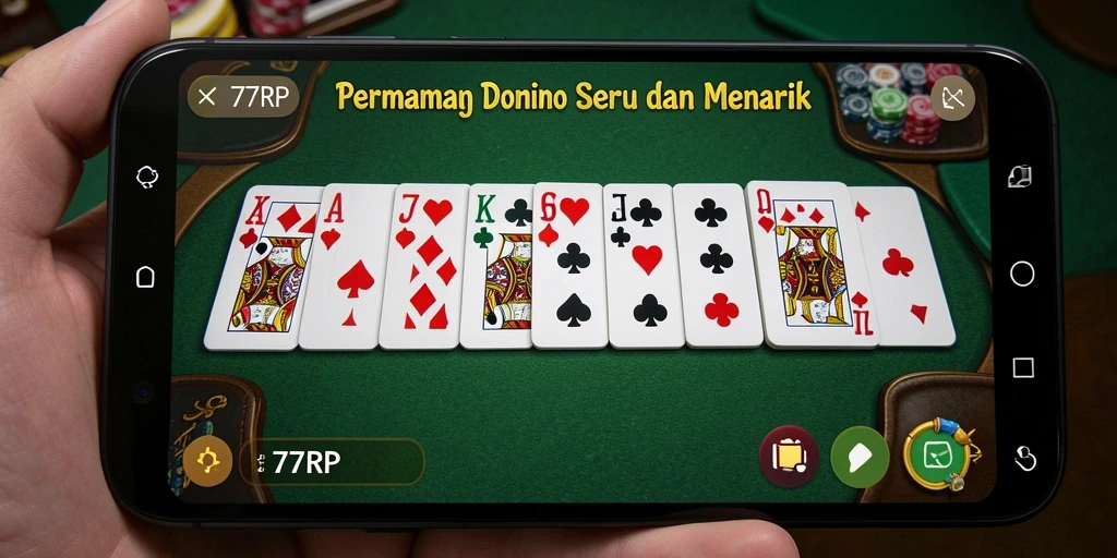 Screenshot 77RP menunjukkan gameplay Domino yang mengasyikkan.