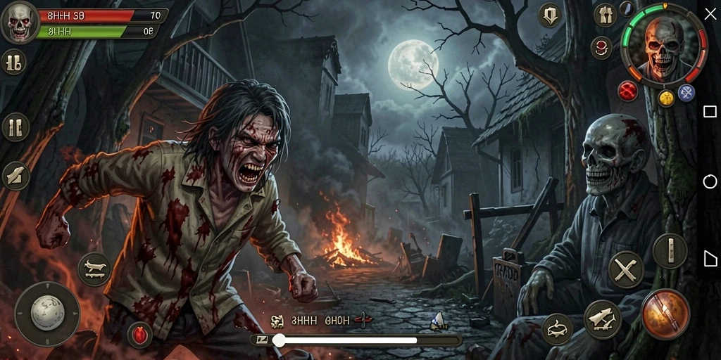 Gambaran gameplay menakutkan dalam 8HHH yang penuh ketegangan.