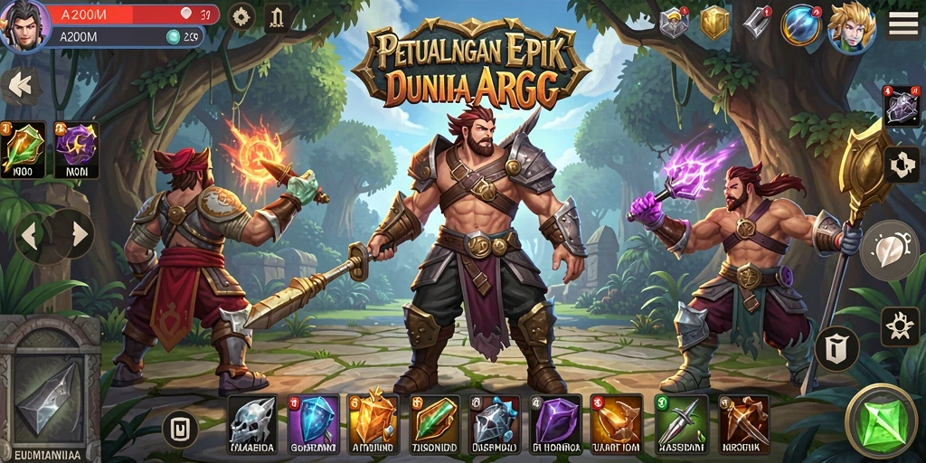 Tampilan gameplay ARPG yang intens dan mendebarkan dalam A200M.