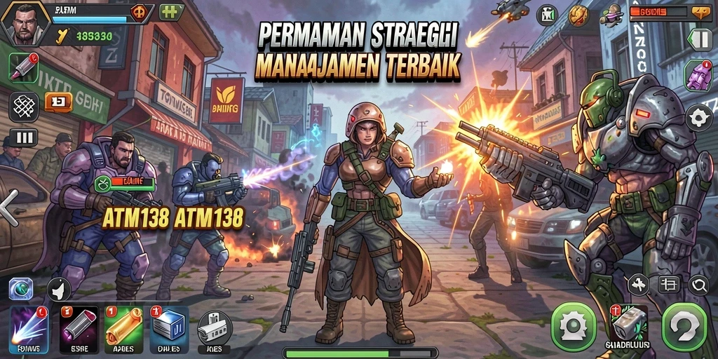 Tangkapan layar gameplay <strong>ATM138</strong> menunjukkan aksi strategis yang intens dan grafik yang memukau.