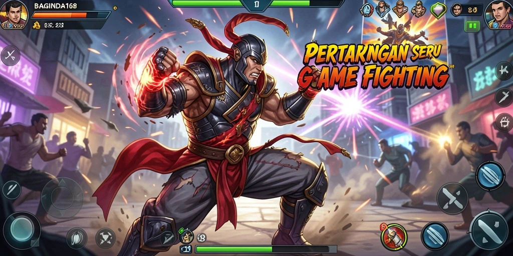 Tangkapan layar gameplay BAGINDA168 menampilkan karakter dalam pertarungan sengit.