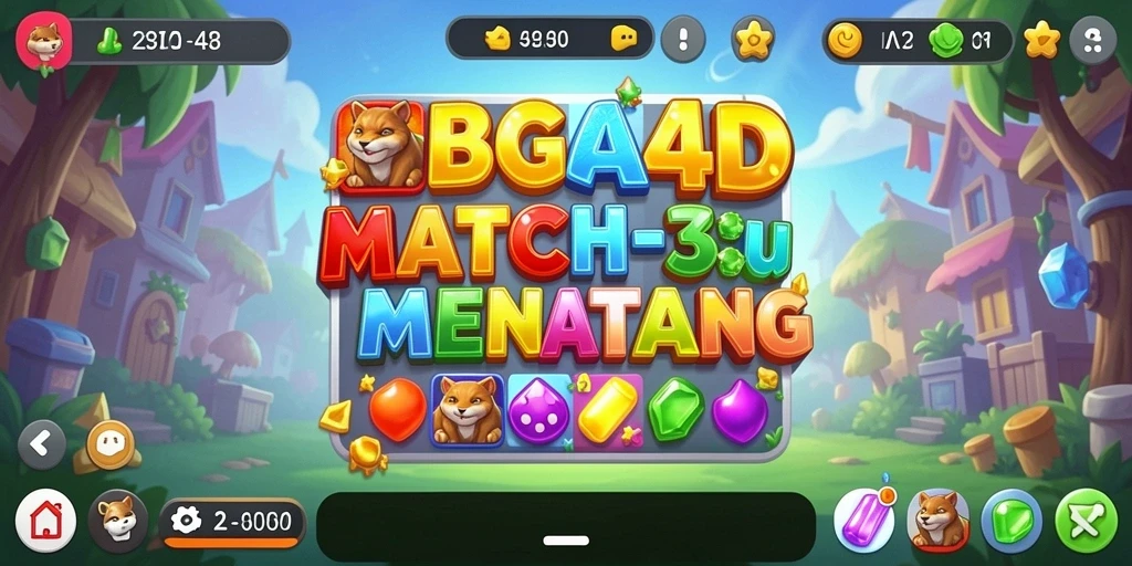 Tangkapan layar game BBCA4D menampilkan aksi gameplay Match-3 yang seru.