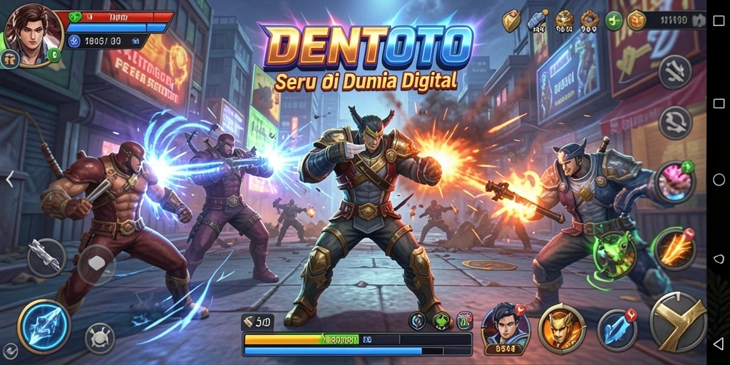 Screenshot DENTOTO menampilkan aksi pertarungan yang intens dan menarik.