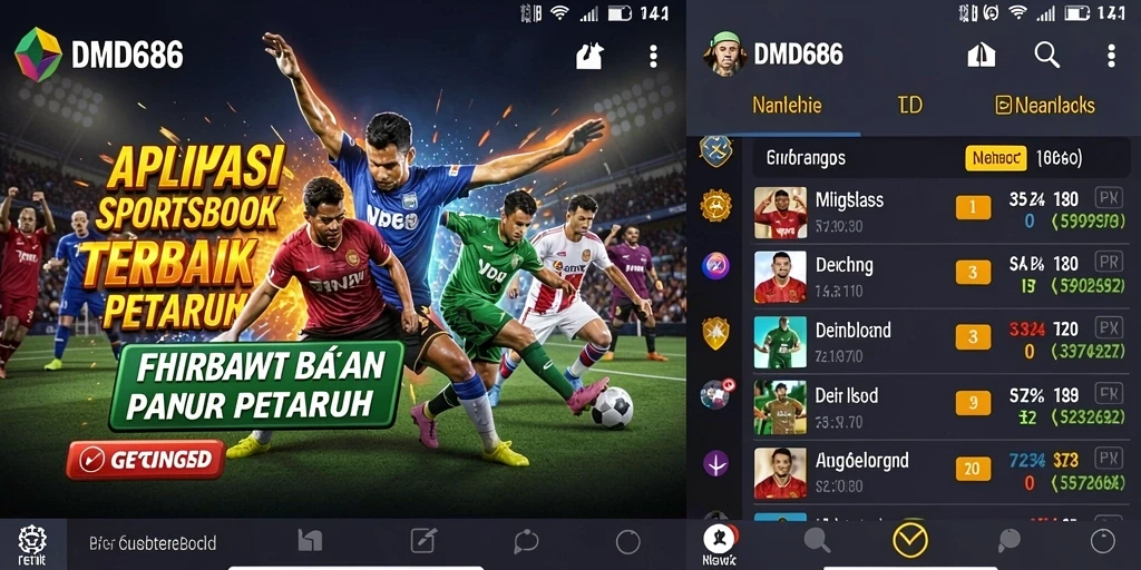 Tampilan utama DMD686 dengan fitur taruhan olahraga yang menarik.