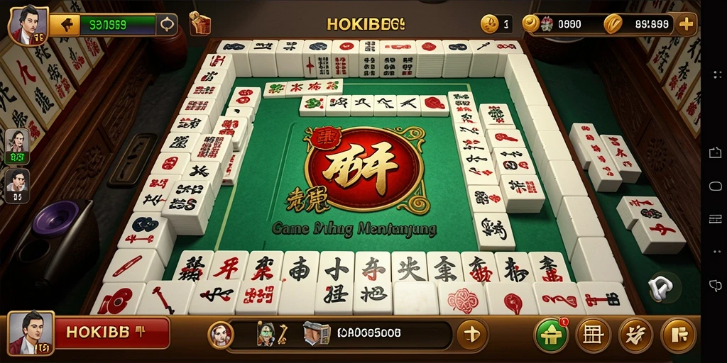 Screenshot gameplay HOKIBET dengan tampilan menarik saat bermain Mahjong.