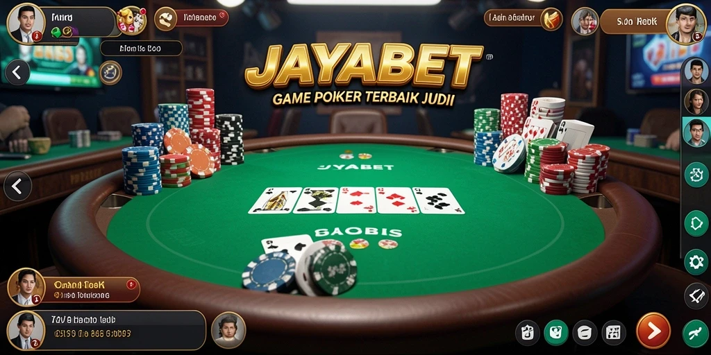 Tampilan utama gameplay Poker di JAYABET, menampilkan suasana permainan yang mendebarkan.