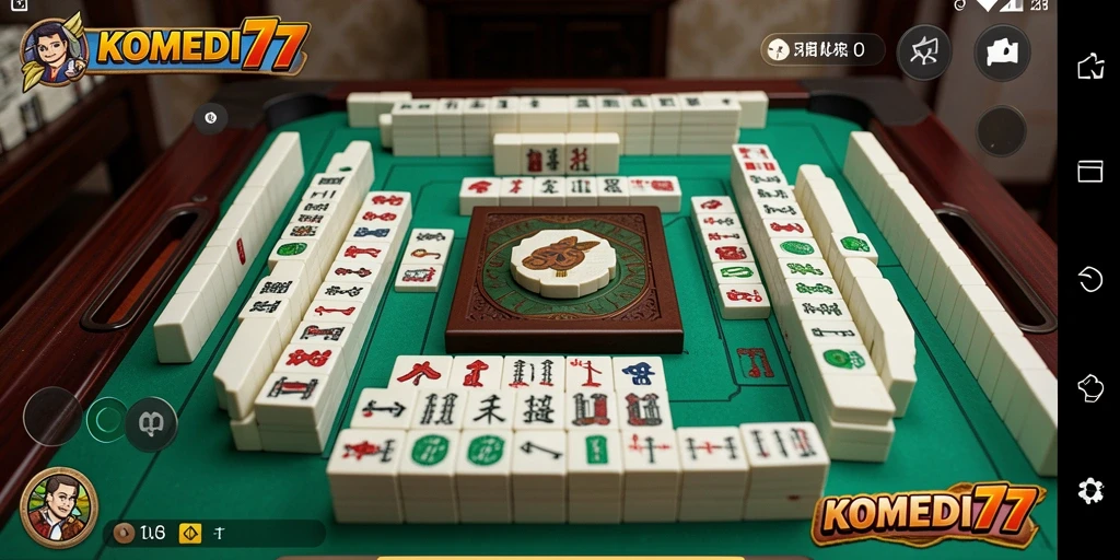 Tampilan menarik permainan Mahjong KOMEDI77 dengan desain ubin berwarna.