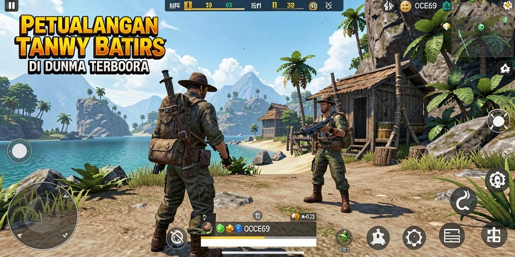 Screenshot menampilkan gameplay OCE69 yang mendebarkan di dunia terbuka.