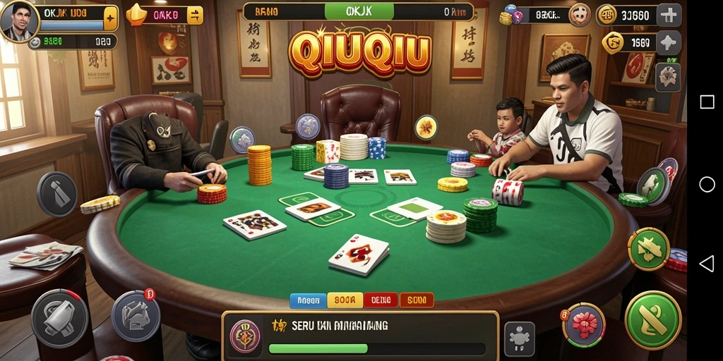 Tampilan gameplay seru dari OKJK QiuQiu.