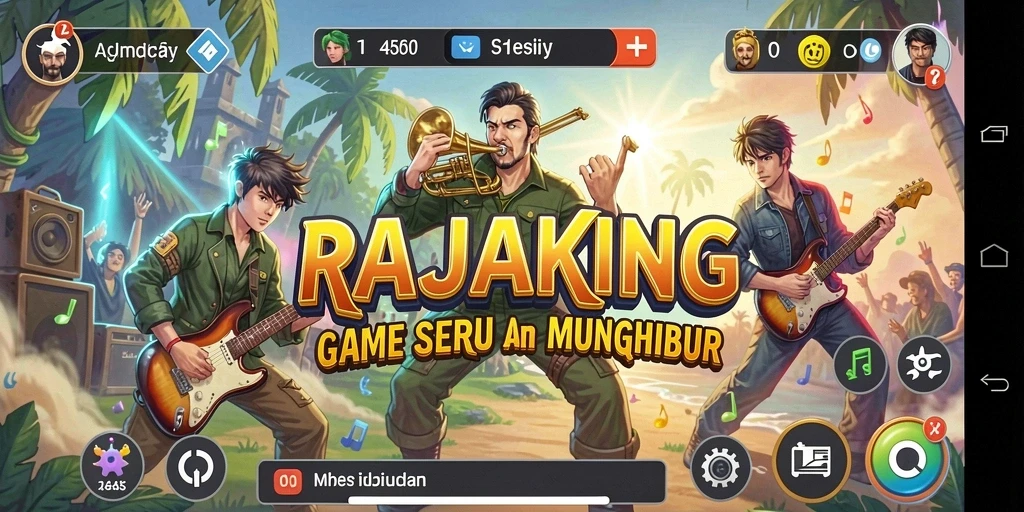 Tampilan gameplay RAJAKING yang menampilkan aksi seru dalam permainan musik.