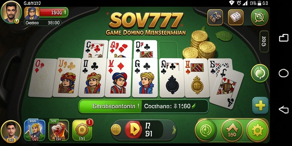 Gameplay seru SOV777 dalam permainan Domino yang kompetitif.