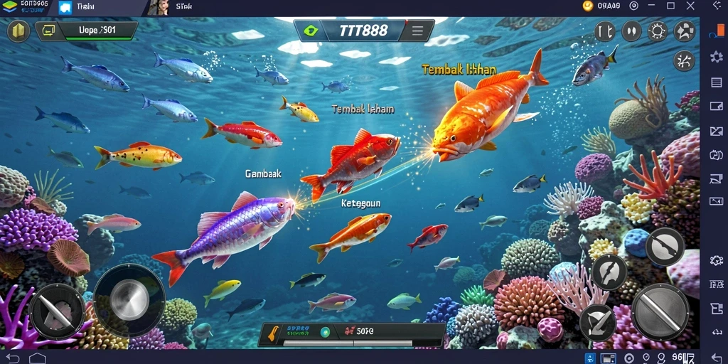 Tampilan gameplay Tembak Ikan yang seru dan penuh aksi.