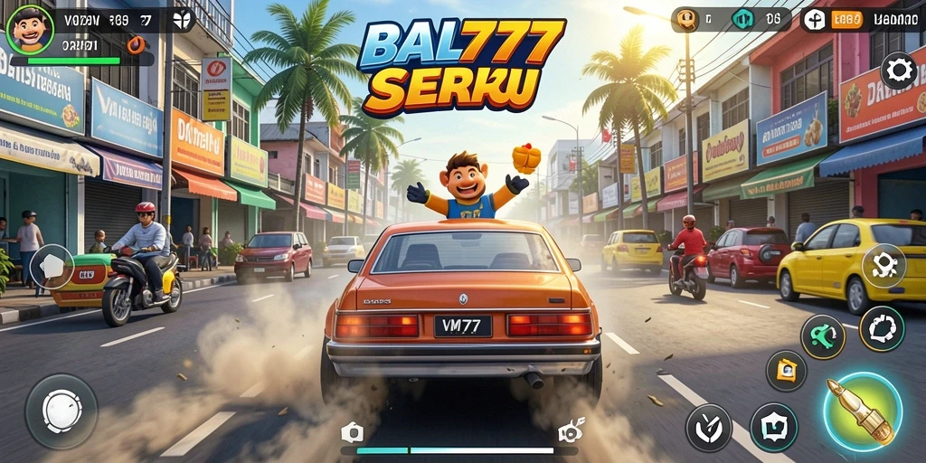 Tangkapan layar utama VM777 menampilkan momen balapan yang mendebarkan.