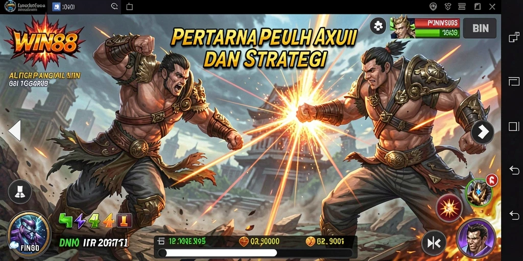 Tampilan gameplay Fighting yang intens dan mendebarkan di WIN88.